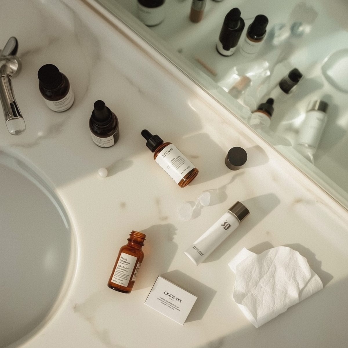 Femme perdue face à ses problèmes de peau